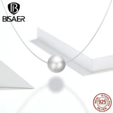 Natural Pearl 925 Silver Mermaid Line Necklace Pearls Charm Jewelry Gift