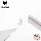 Natural Pearl 925 Silver Mermaid Line Necklace Pearls Charm Jewelry Gift