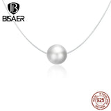 Natural Pearl 925 Silver Mermaid Line Necklace Pearls Charm Jewelry Gift