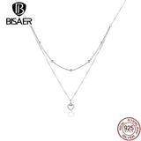 925 Sterling Silver Heart Pendant Necklace Original Chain Women Gift EFN168