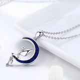 925 Silver Night Fairy Pendant Moon Link Chain Women Jewelry Gift