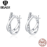 925 Silver CZ Forever Circle Earrings Studs EFE440