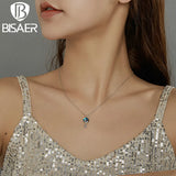 925 Silver Moon & Cat Necklace Long Chain Pendant