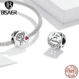 Grandma Love Beads 925 Sterling Silver Letter Floral Charms Pendant