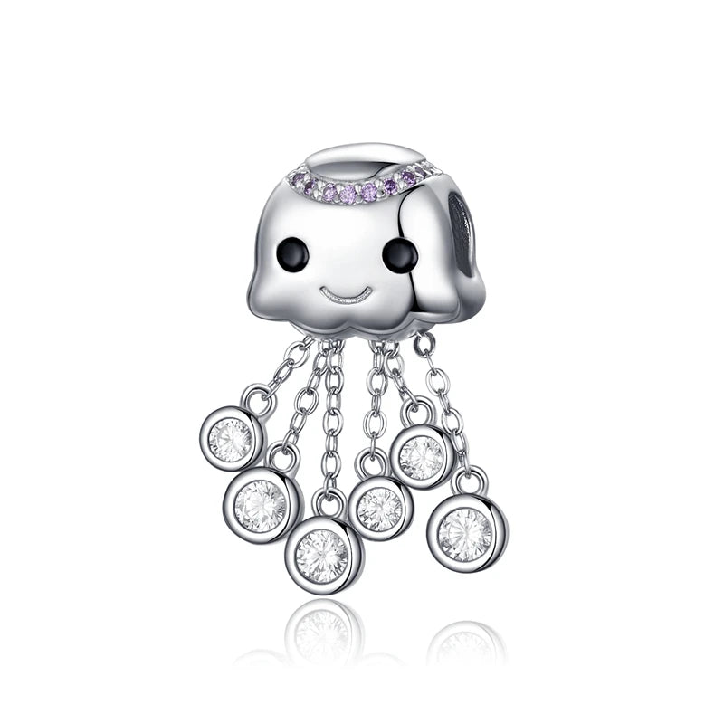 925 Sterling Silver Octopus Pendant Bead for Bracelets