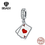 925 Silver Poker Love Pendant Ace Charms DIY Jewelry