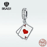 925 Silver Poker Love Pendant Ace Charms DIY Jewelry