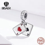 925 Silver Poker Love Pendant Ace Charms DIY Jewelry