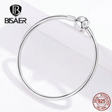 925 Sterling Silver Round Clasp Bracelet for Women