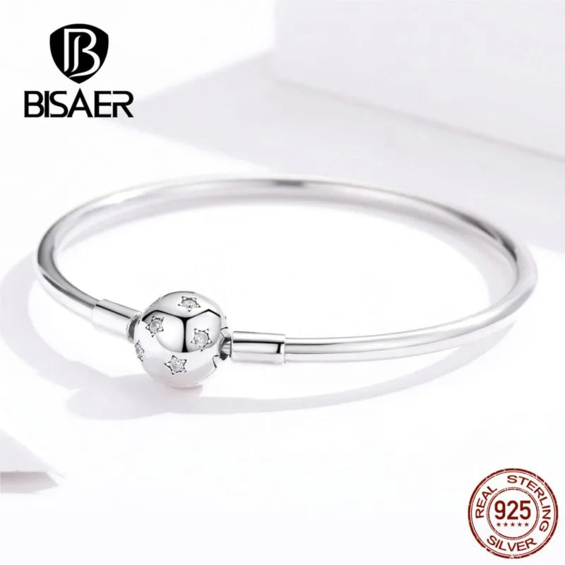925 Sterling Silver Round Clasp Bracelet for Women