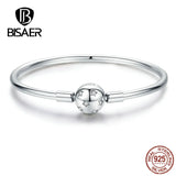 925 Sterling Silver Round Clasp Bracelet for Women
