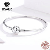 925 Sterling Silver Round Clasp Bracelet for Women