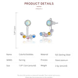 Colorful Zircon Opal Earrings Sterling Silver EFE392
