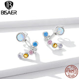 Colorful Zircon Opal Earrings Sterling Silver EFE392