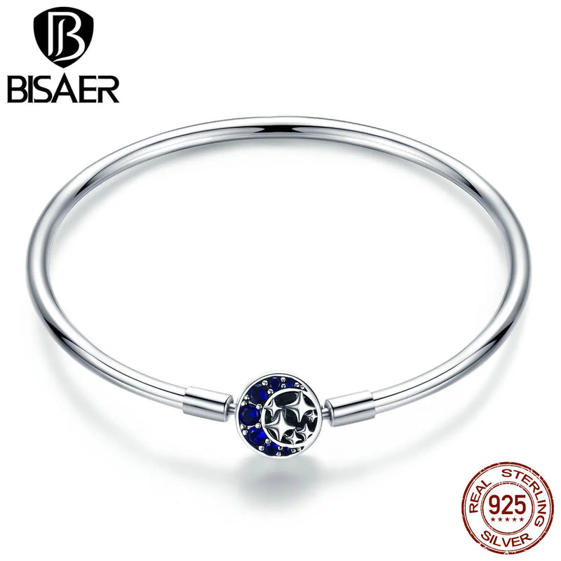 925 Silver Zircon Moon Star Bracelet - Fine Jewelry ECB080