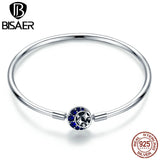 925 Silver Zircon Moon Star Bracelet - Fine Jewelry ECB080