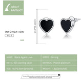 925 Sterling Silver Heart Stud Earrings Agate Small Earrings Wedding Jewelry