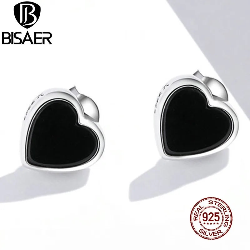 925 Sterling Silver Heart Stud Earrings Agate Small Earrings Wedding Jewelry