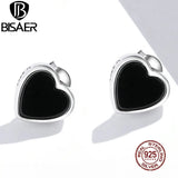 925 Sterling Silver Heart Stud Earrings Agate Small Earrings Wedding Jewelry