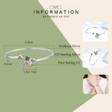 925 Silver Crystal Bee Honeycomb Bracelet Adjustable Opening Women Jewelry