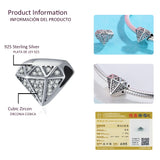 925 Silver Geometric Charm Beads Zircon Bracelet Jewelry