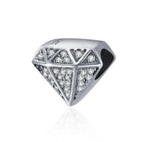 925 Silver Geometric Charm Beads Zircon Bracelet Jewelry
