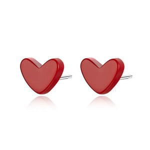 925 Silver Heartbeat Stud Earrings for Women Party Wedding