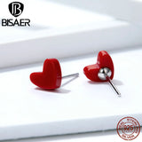 925 Silver Heartbeat Stud Earrings for Women Party Wedding