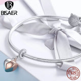 925 Silver Lock Key Heart Pendant Charms DIY Jewelry ECC844