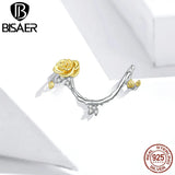 Sterling Silver Yellow Rose Enamel Charm Pendant