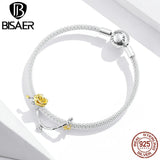 Sterling Silver Yellow Rose Enamel Charm Pendant