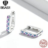 925 Silver Pink Check Ear Buckle for Women Party
