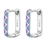 925 Silver Pink Check Ear Buckle for Women Party