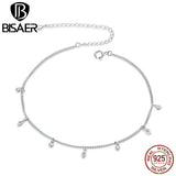 925 Silver Zircon Tassel Anklets for Women ECT018