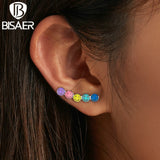 Colorful Smile Earrings 925 Sterling Silver Girl Jewelry