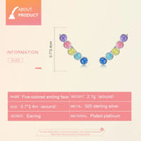 Colorful Smile Earrings 925 Sterling Silver Girl Jewelry