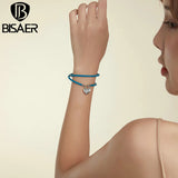 925 Silver Heart Lock Chain Bracelet Women