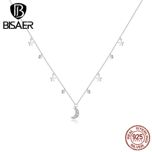 Star&Moon Necklace 925 Sterling Silver Dream Time Necklace Pendant Women
