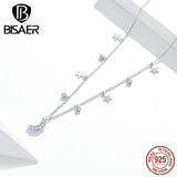 Star&Moon Necklace 925 Sterling Silver Dream Time Necklace Pendant Women