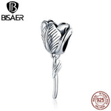925 Sterling Silver Tulip Flower Charm Bead Pendant