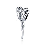 925 Sterling Silver Tulip Flower Charm Bead Pendant