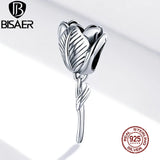 925 Sterling Silver Tulip Flower Charm Bead Pendant