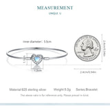 BISAER925 Silver Heart Moonstone Bracelet Platinum Plated