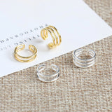 925 Silver Multilayer Ear Cuff Clip Earrings for Women Girl