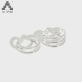 925 Silver Multilayer Ear Cuff Clip Earrings for Women Girl