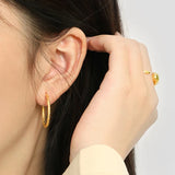 Femme Round Hoop Earrings 925 Sterling Silver 18k Cuff Earrings