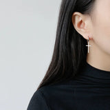 925 Silver Cross Earrings Personality Jewelry Gift