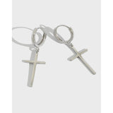 925 Silver Cross Earrings Personality Jewelry Gift