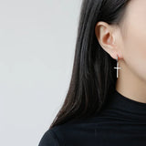925 Silver Cross Earrings Personality Jewelry Gift