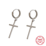 925 Silver Cross Earrings Personality Jewelry Gift